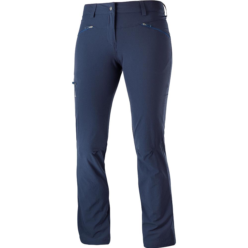 Salomon Singapore Womens Pants - WAYFARER STRAIGHT W Navy | 39106-TAJM